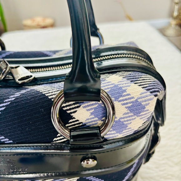 Burberry Blue Label Black Patent Leather/Canvas Women's Handbag - Picture 6 of 16